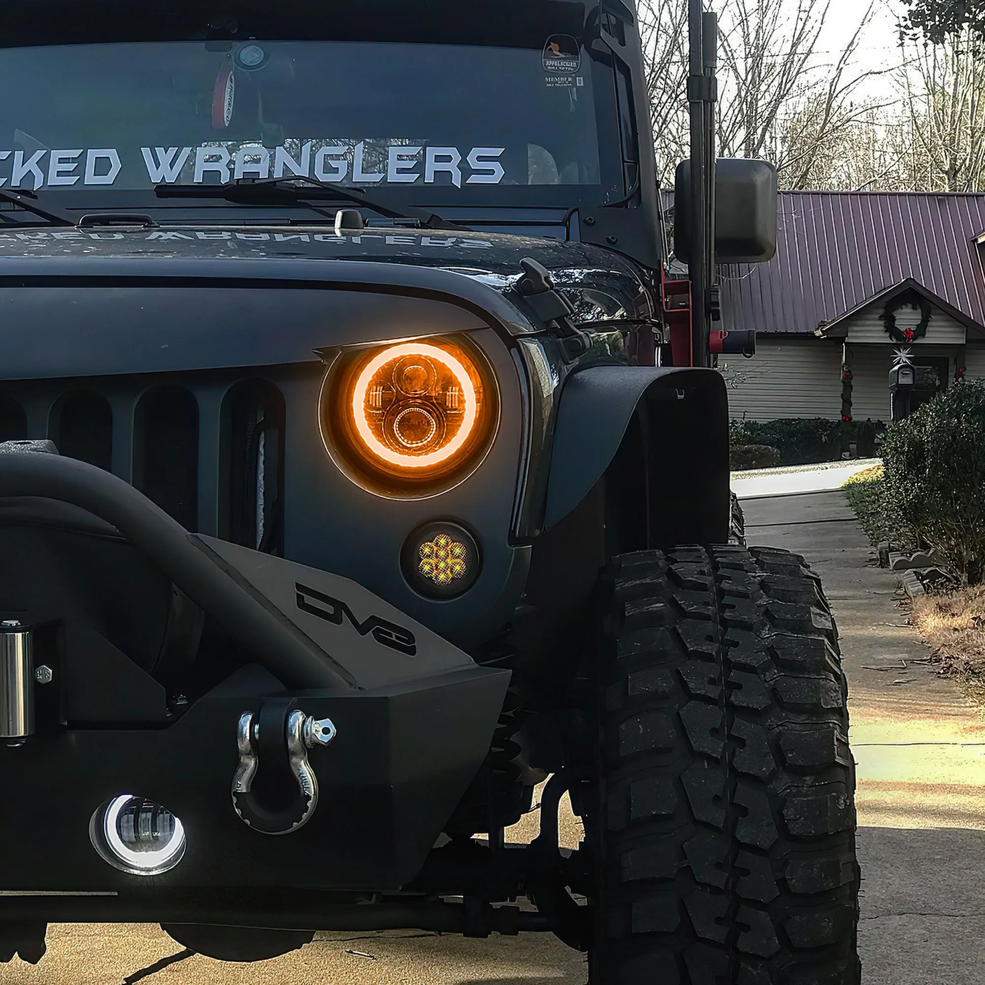 2007-2018 Jeep Wrangler JK Switchback LED Halo Headlights- DRL and Turn Signal