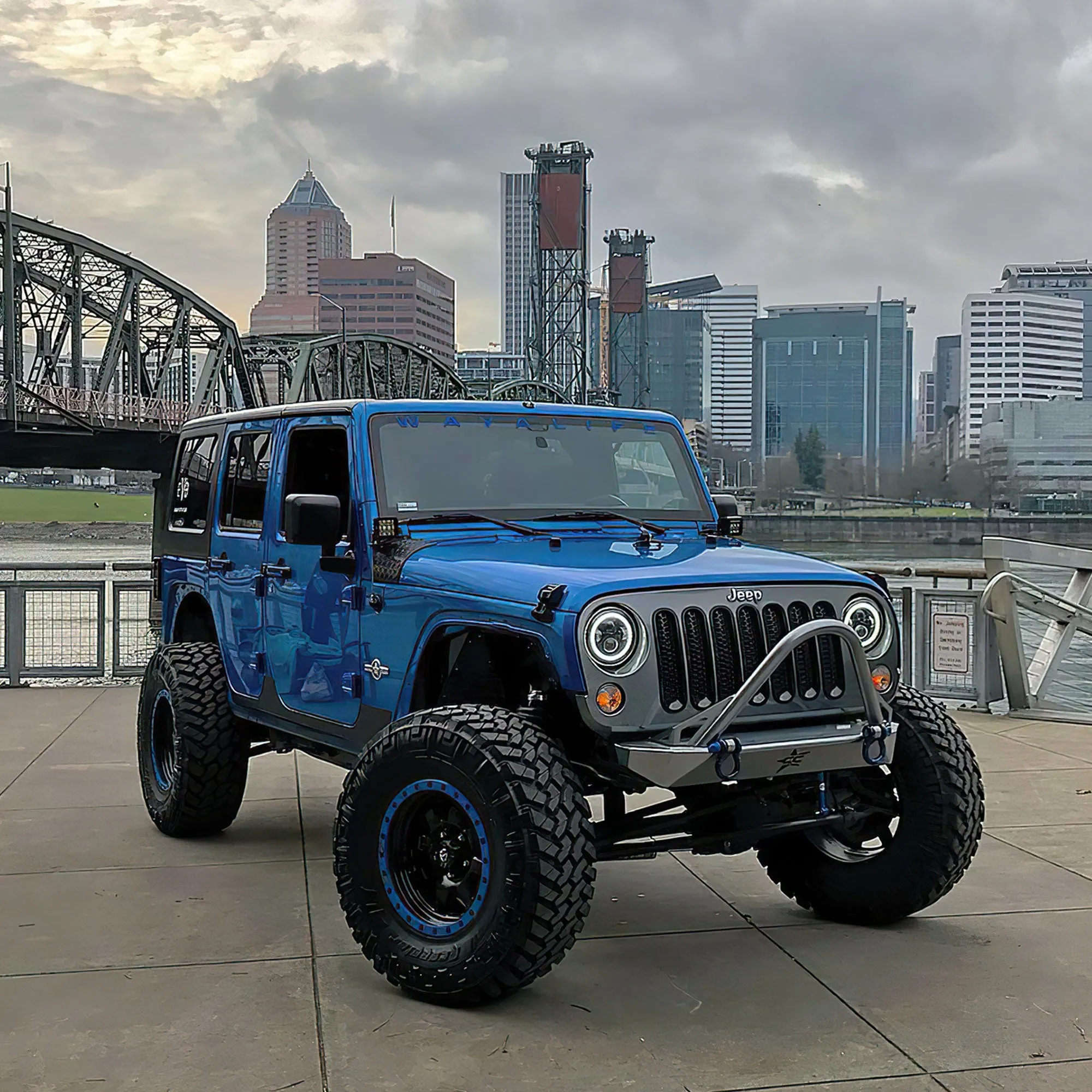 2007-2018 Jeep Wrangler JK Switchback LED Halo Headlights- DRL and Turn Signal