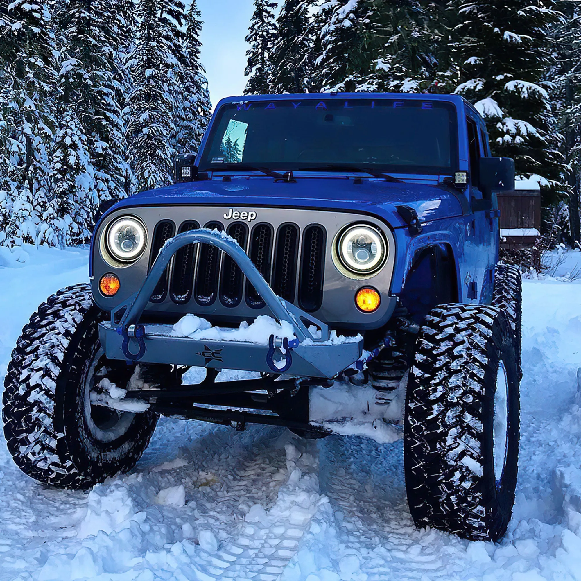 2007-2018 Jeep Wrangler JK Switchback LED Halo Headlights- DRL and Turn Signal