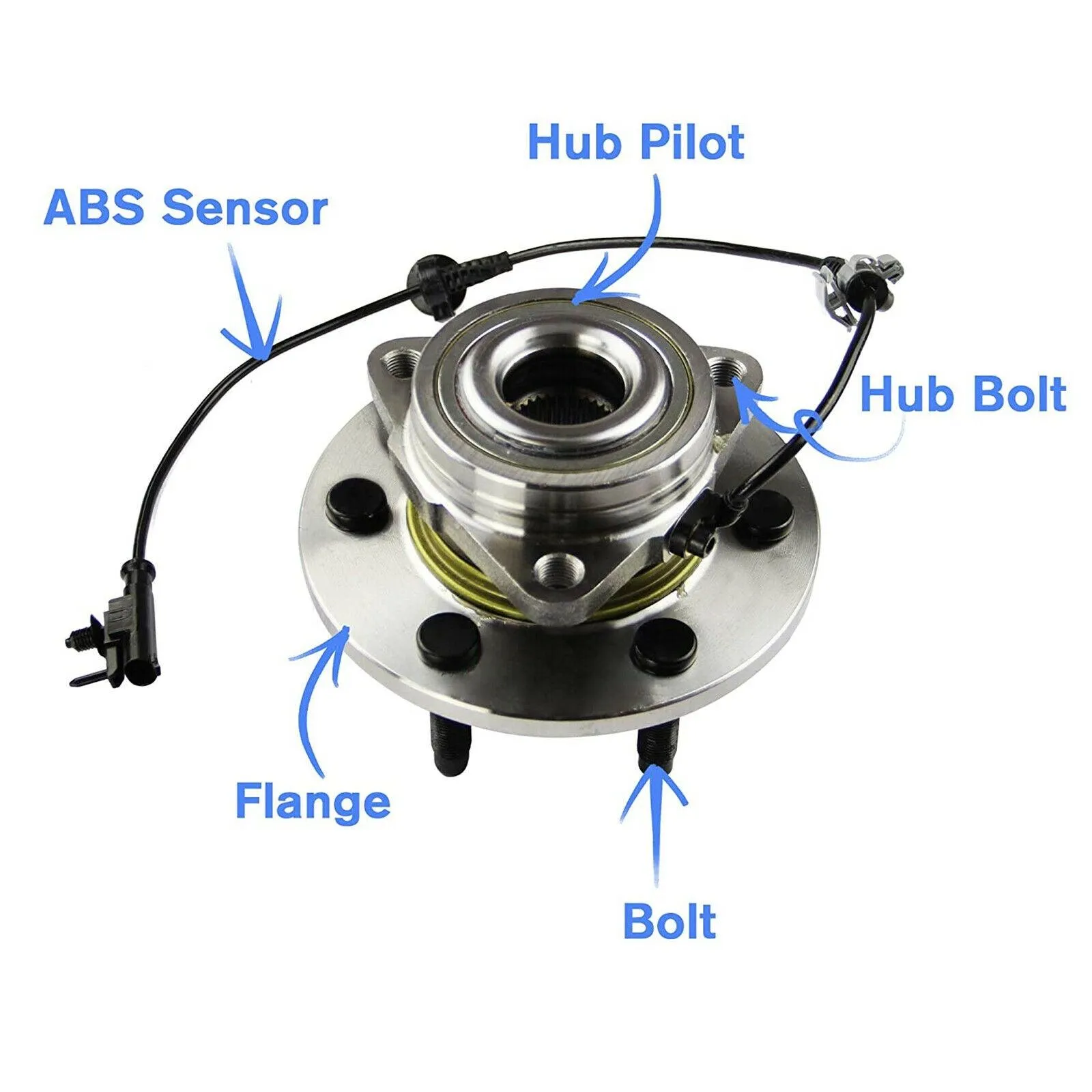 2PC Front Wheel Hub & Bearing Cadillac Chevrolet GMC 4WD AWD 515096 w/ ABS