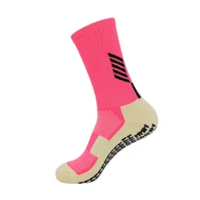 3 Pack Mens Football Grip Socks Pink