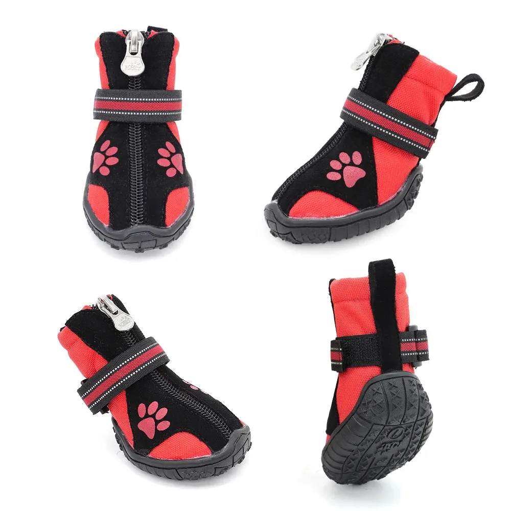 4pcs Pet Dog Shoes - Warm Winter Dog Shoes - Reflective Pet Rain Snow Boots - Non-slip Dog Shoe for Small and Large Dogs