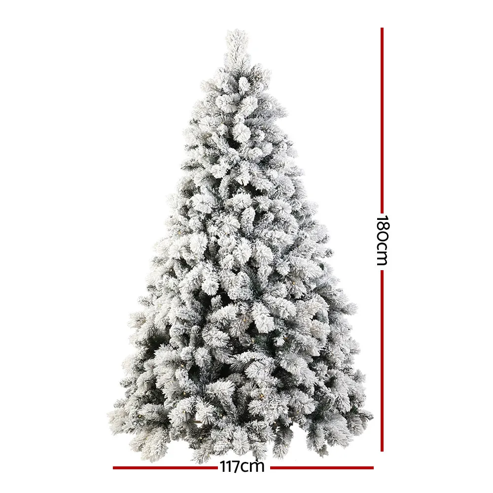 6FT LED Snow-flocked Christmas Tree, 350 Lights, Jingle Jollys