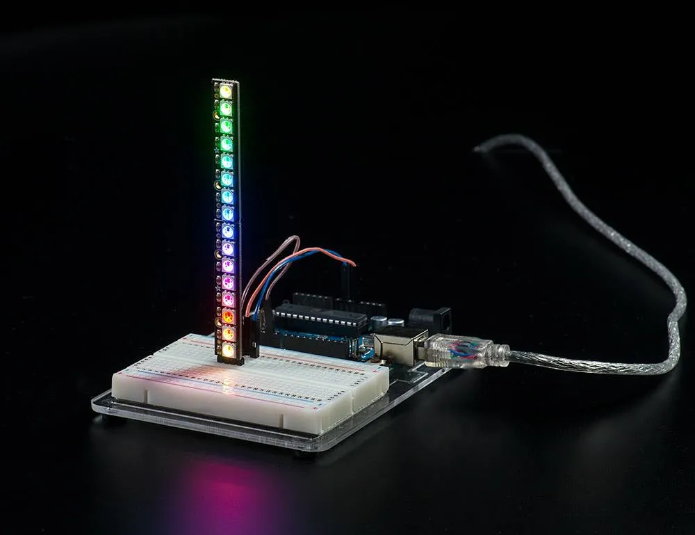 Adafruit NeoPixel Stick for Arduino- 8 x WS2812 5050 RGB LED with Integrated Drivers