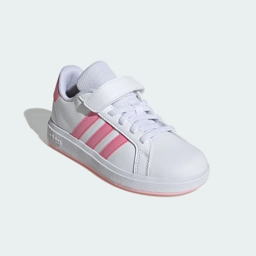 ADIDAS KID'S GRAND COURT 2.0 SIZES 11-3 WHITE/PINK SHOES