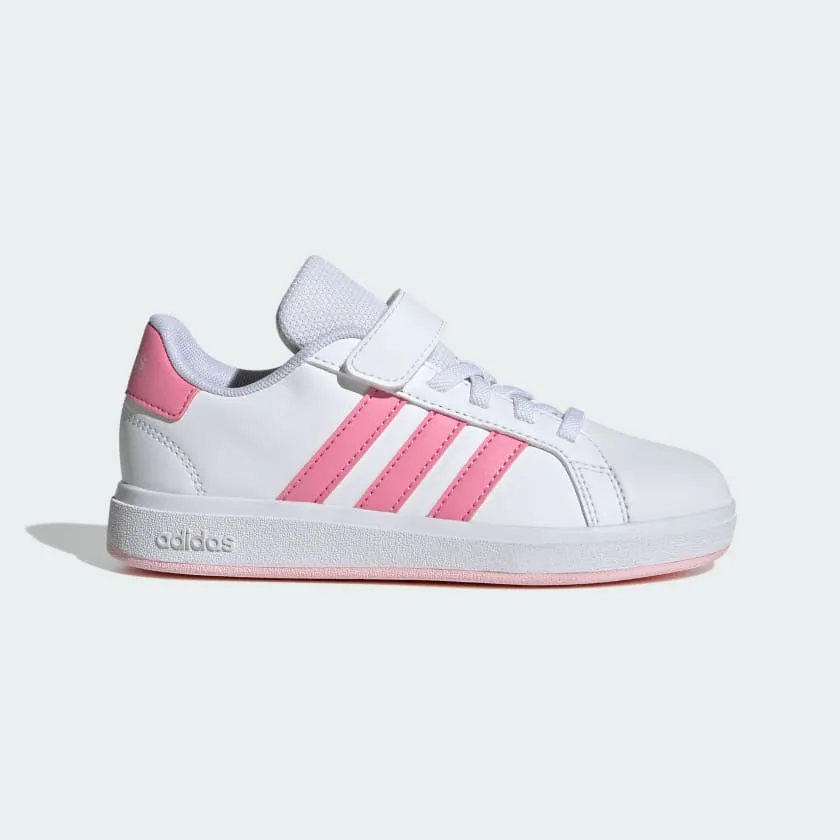 ADIDAS KID'S GRAND COURT 2.0 SIZES 11-3 WHITE/PINK SHOES