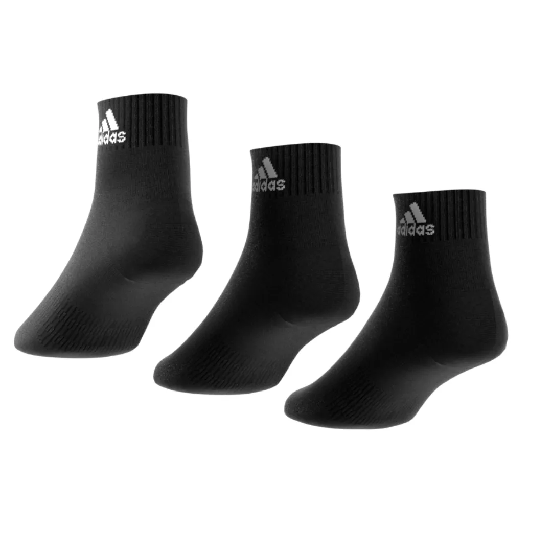 Adidas Performance Thin and Light Ankle Socks 3 Pairs - Black/White