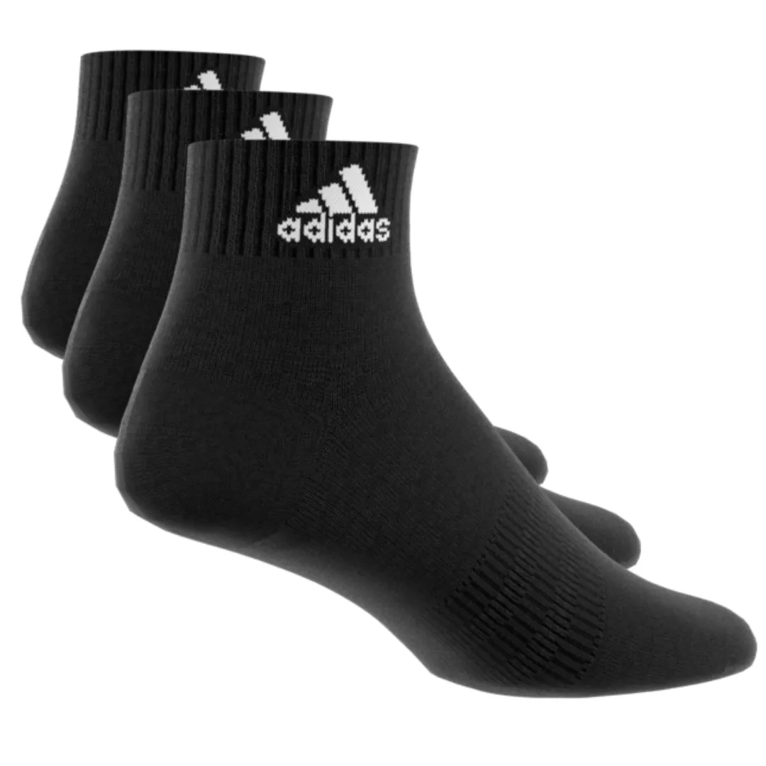 Adidas Performance Thin and Light Ankle Socks 3 Pairs - Black/White