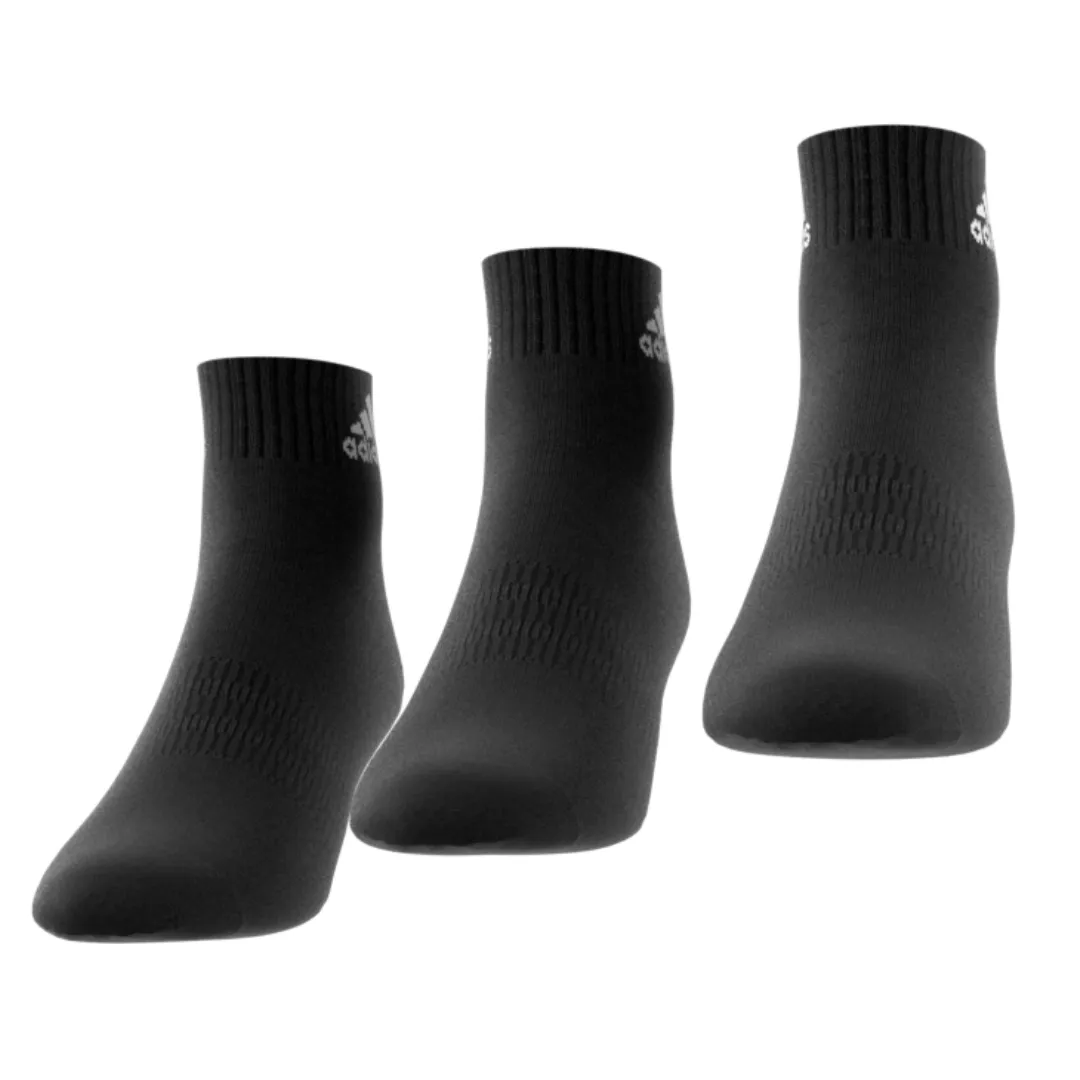 Adidas Performance Thin and Light Ankle Socks 3 Pairs - Black/White