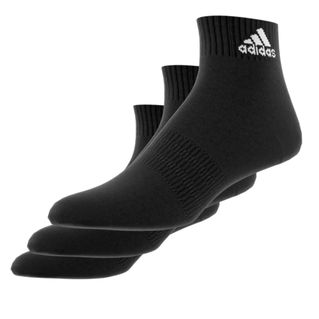 Adidas Performance Thin and Light Ankle Socks 3 Pairs - Black/White