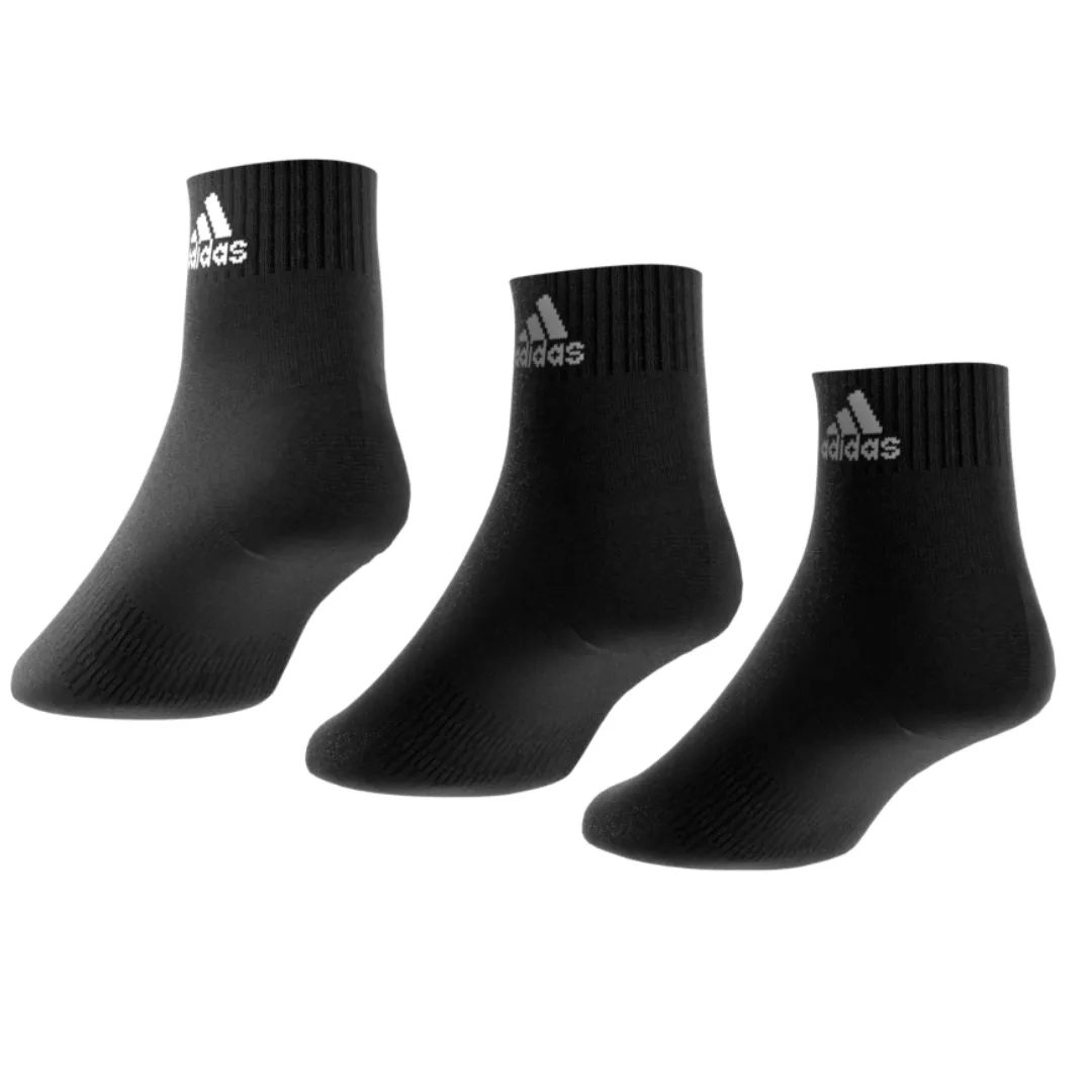 Adidas Performance Thin and Light Ankle Socks 3 Pairs - Black/White