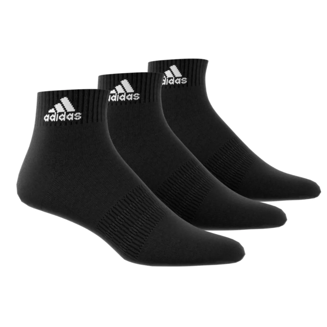 Adidas Performance Thin and Light Ankle Socks 3 Pairs - Black/White