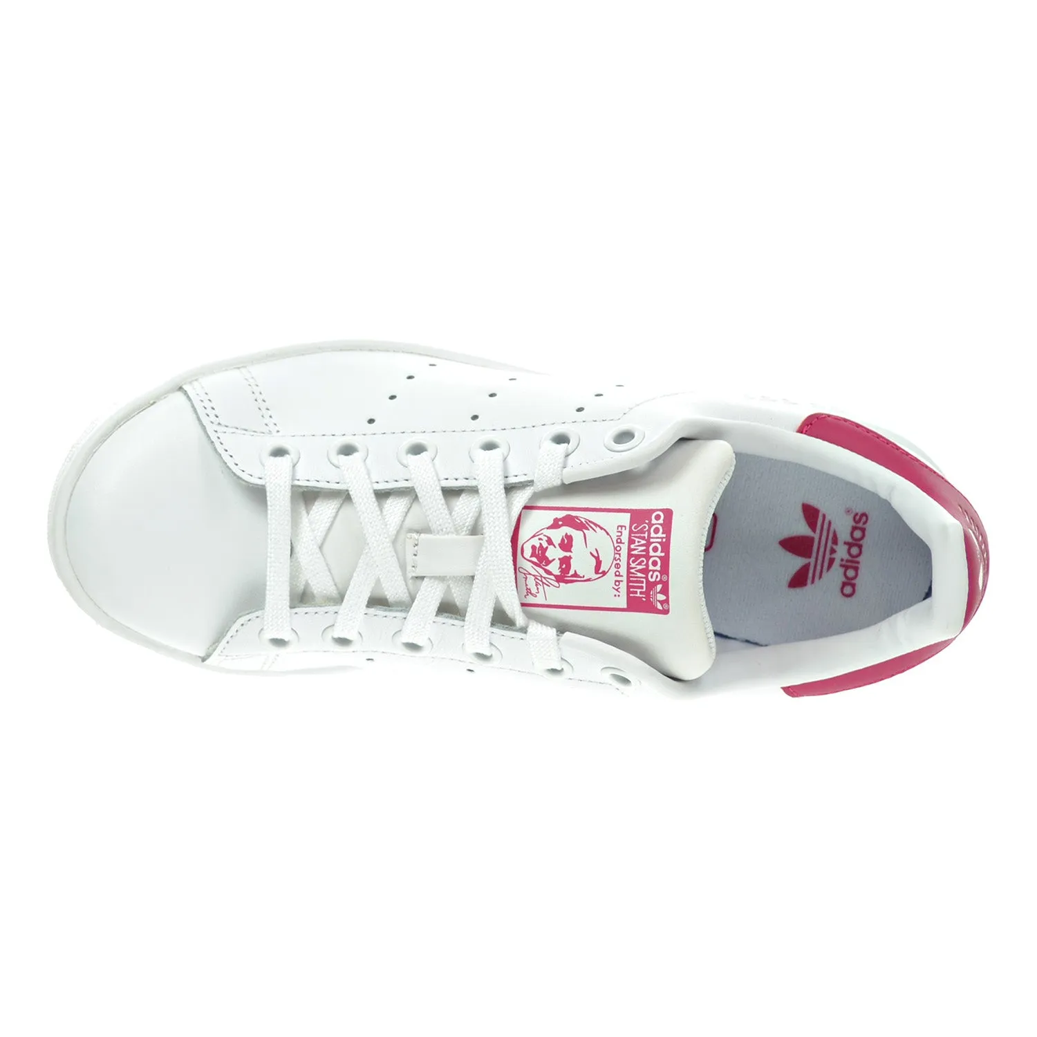 Adidas Stan Smith J Big Kid's Shoes White/Bold Pink