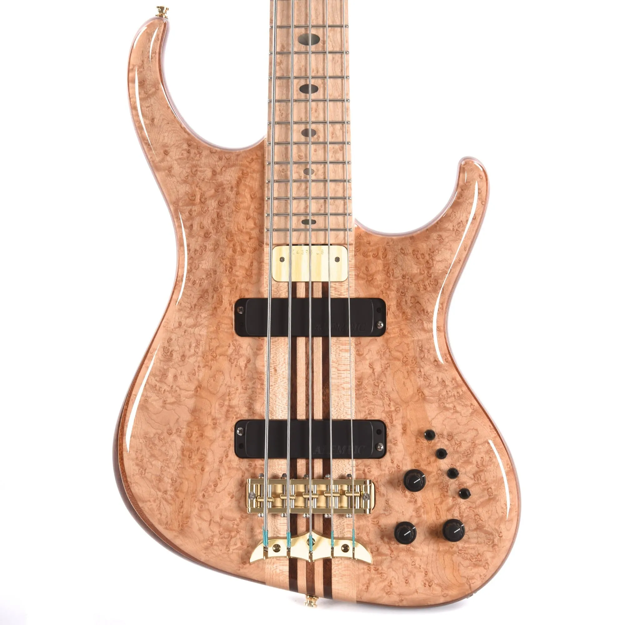 Alembic Europa 5-String Long-Scale w/Red Side LEDs, Birds Eye Maple Fingerboard, Walnut Core, & Walnut Backplates