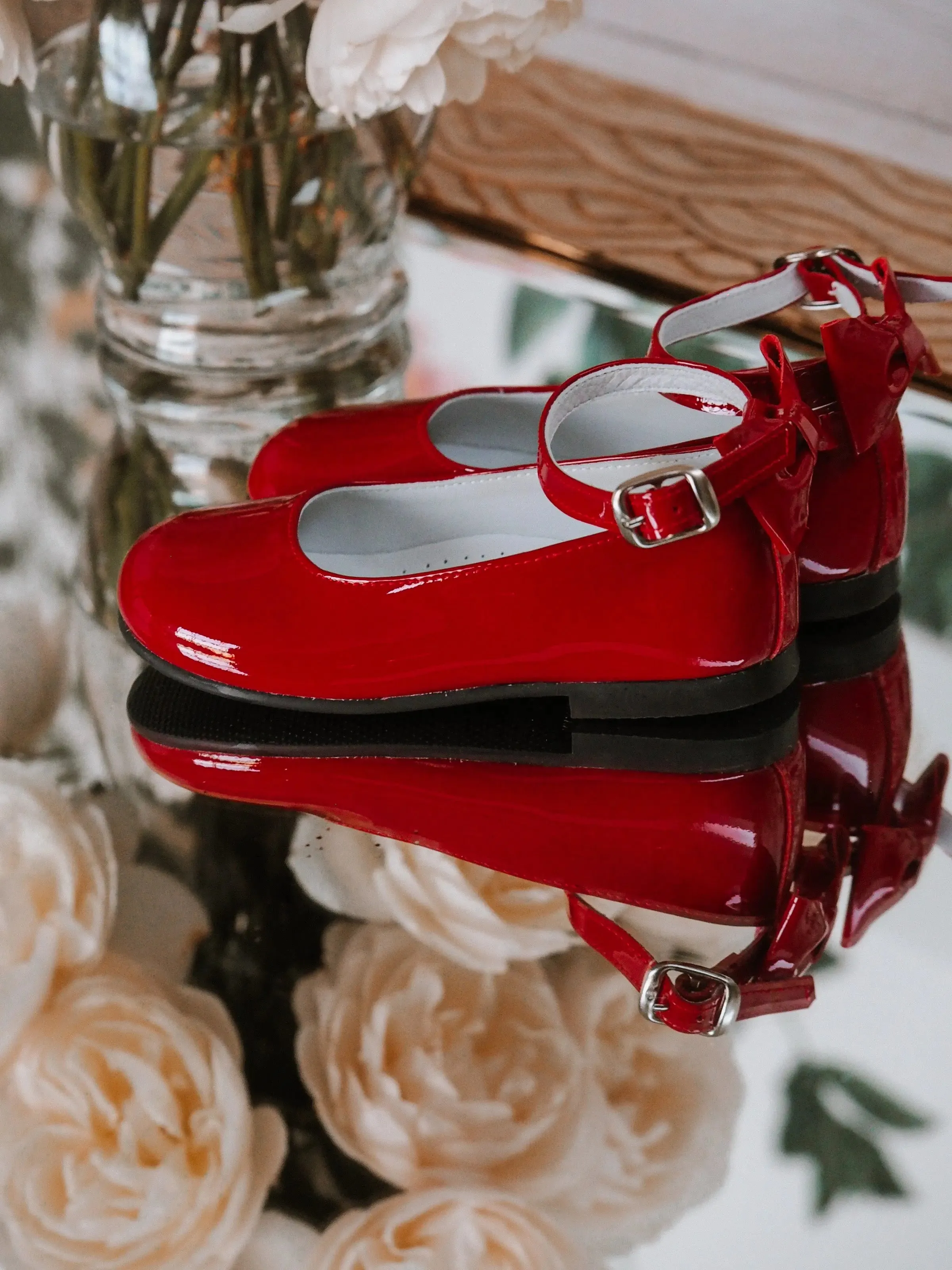 Ava - Red Patent Leather Mary Jane Shoes