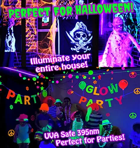 Black Lights for Glow Party 115w Blacklight Led Strip Kit