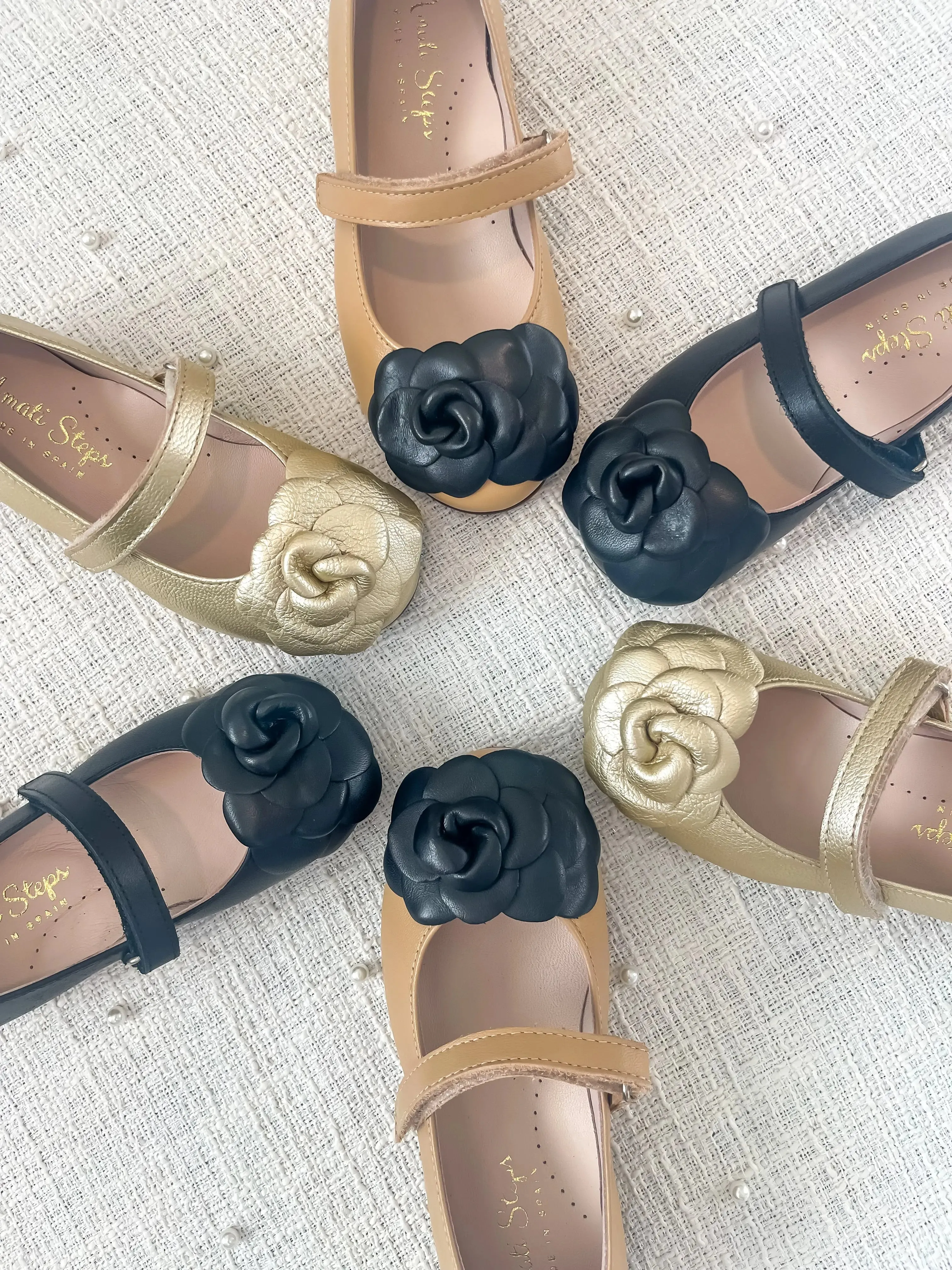 Camille- Gold Leather Mary Jane Shoes