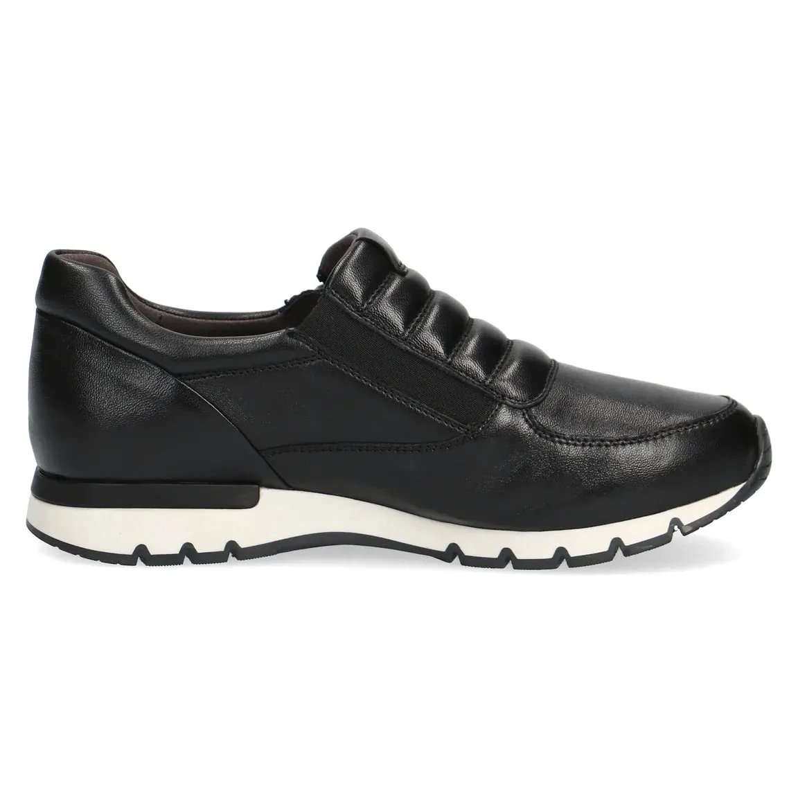 Caprice 24752-29 Black Nappa Leather Zip Side Trainers