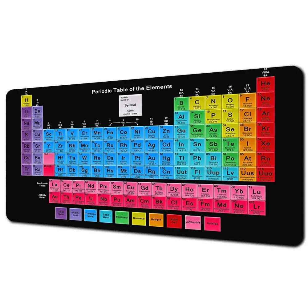 Colossal Gaming Mouse Pad with Vibrant Periodic Table Artwork - Exceptional Precision and Enduring Durability