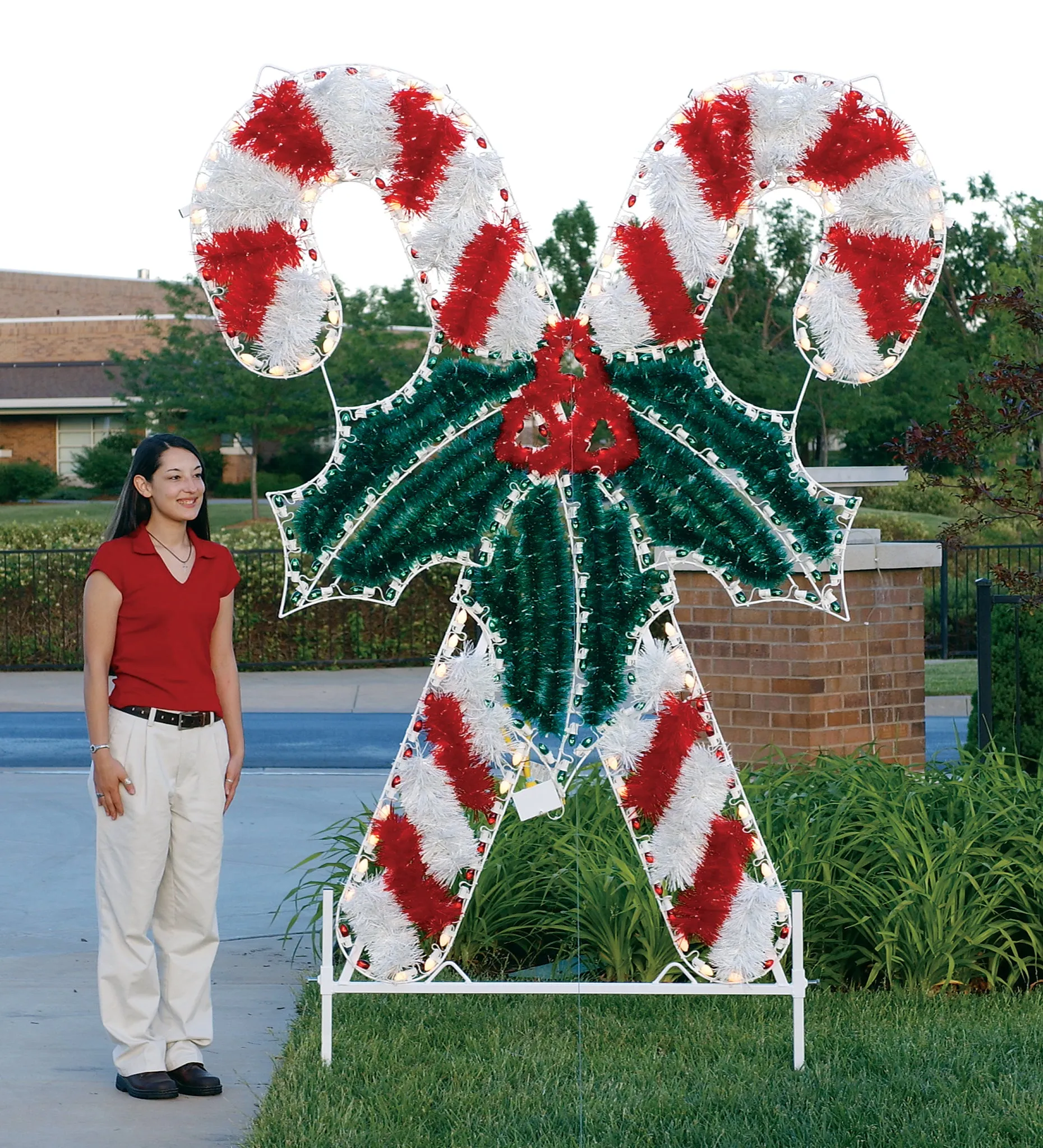 Commercial 8 Ft Crossed Candy Canes  (1416-N)