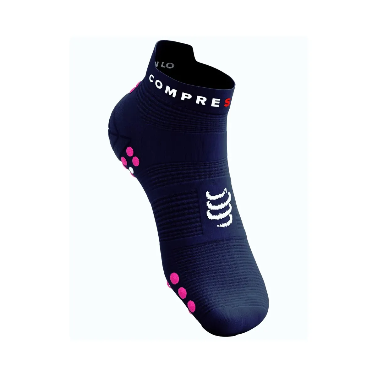 Compressport Pro Racing v4.0 Low Running Socks Navy Blue Pink