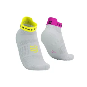 Compressport Pro Racing V4.0 Low Running White Yellow Socks