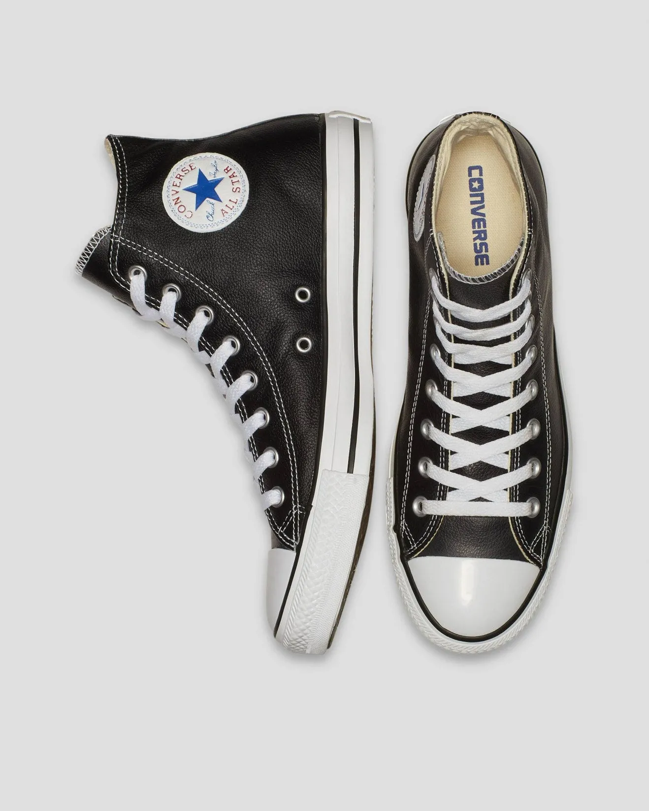 CONVERSE Chuck Taylor All Star Leather Hi Shoe - Black