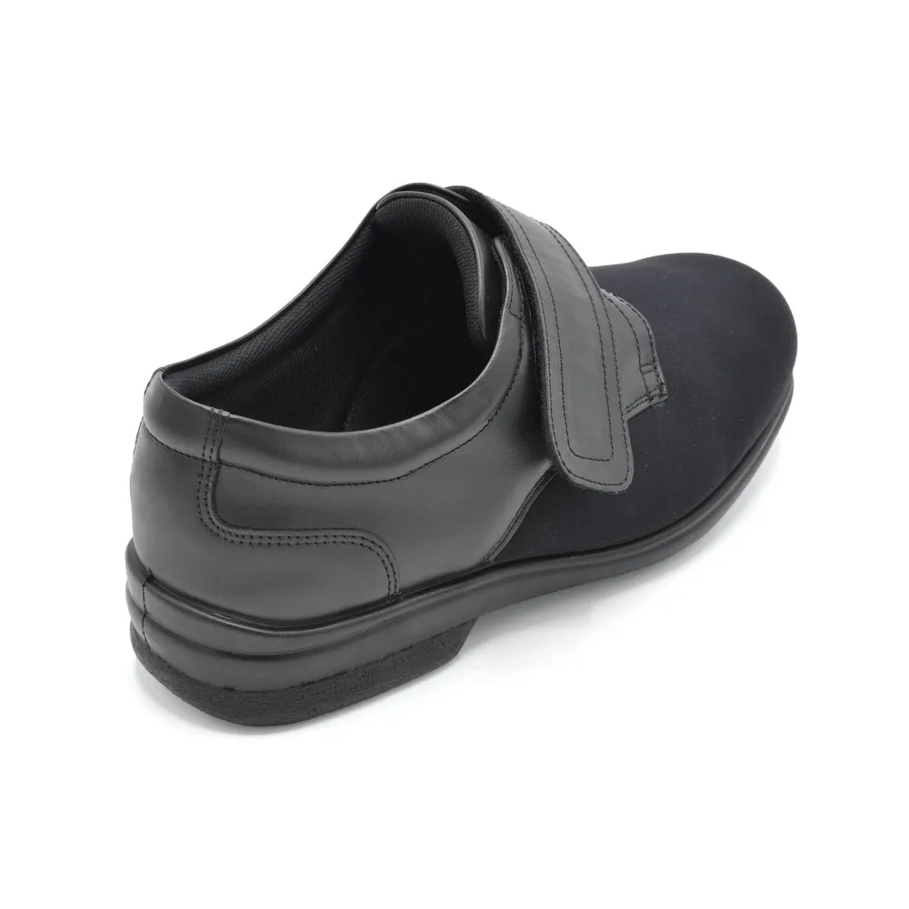 Cosyfeet Ken - Mens Wide Fit Velcro Close Shoe - 6E Fitting Black