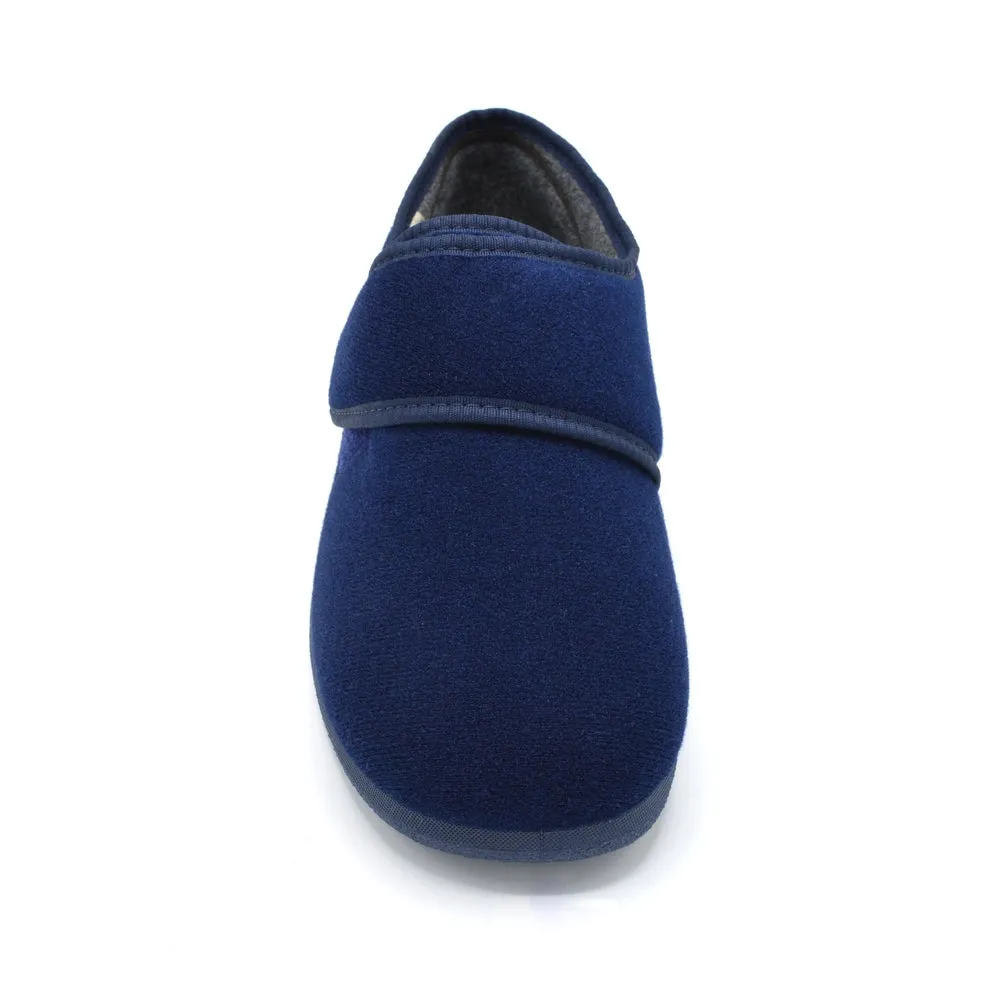 Cosyfeet Richie- Mens Extra Wide Slipper - 6E Fitting - Navy