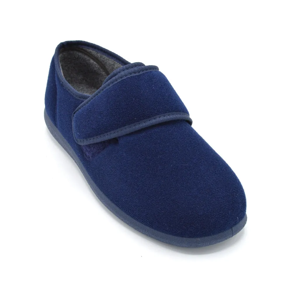 Cosyfeet Richie- Mens Extra Wide Slipper - 6E Fitting - Navy