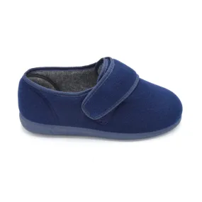 Cosyfeet Richie- Mens Extra Wide Slipper - 6E Fitting - Navy