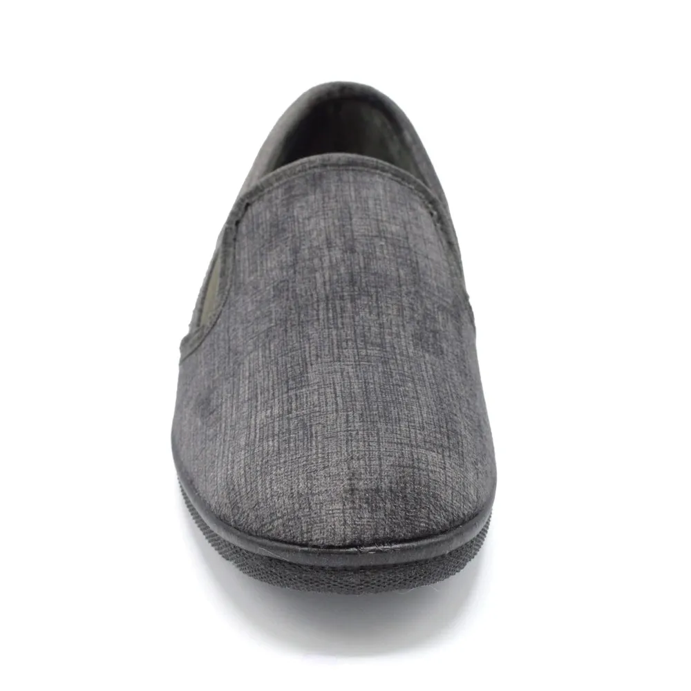 DB Kendal - Men's Extra Wide House Shoe - 2V and 6V Width Fittings - Grey