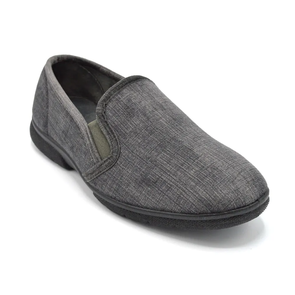 DB Kendal - Men's Extra Wide House Shoe - 2V and 6V Width Fittings - Grey