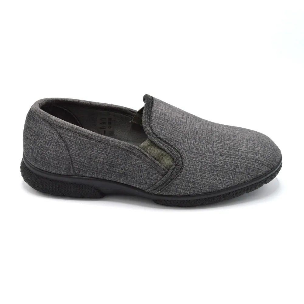 DB Kendal - Men's Extra Wide House Shoe - 2V and 6V Width Fittings - Grey