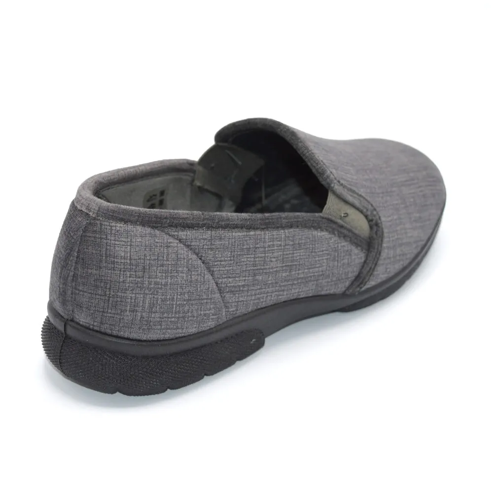 DB Kendal - Men's Extra Wide House Shoe - 2V and 6V Width Fittings - Grey