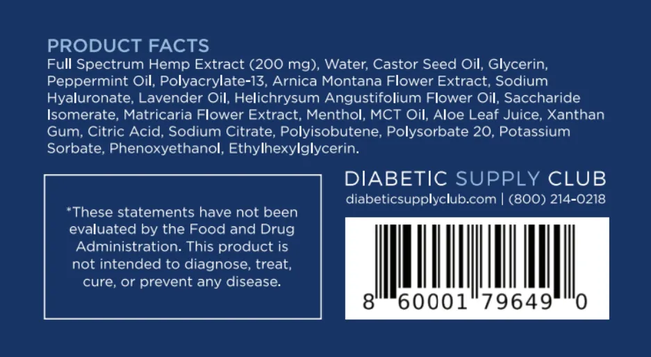 DSC Hemp Cream For Neuropathy Aches & Nerve Pain (Peppermint)