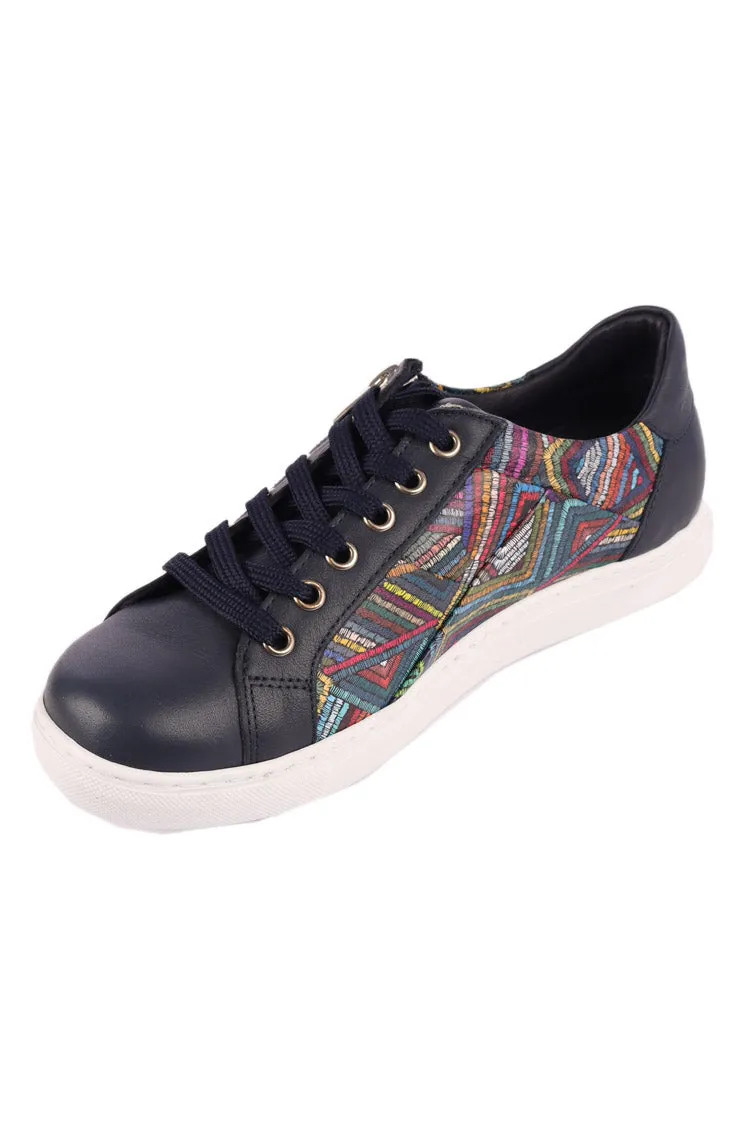 EG13 Print Sneaker in Navy