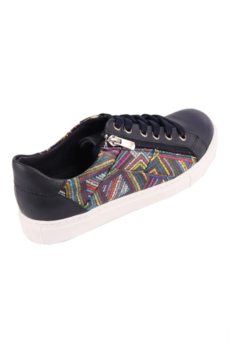 EG13 Print Sneaker in Navy