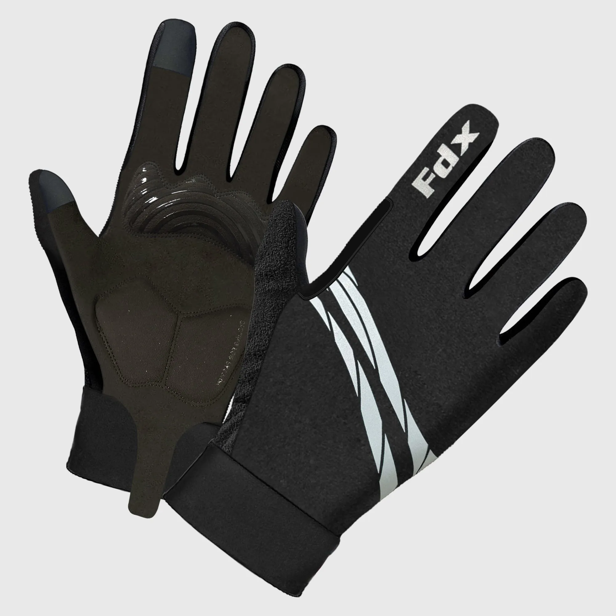 Fdx Cyclone Black Full Finger Winter Cycling Gloves