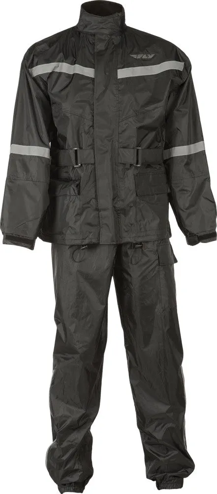 FLY RACING 2-PIECE RAIN SUIT BLACK MD #6016 478-8010~3