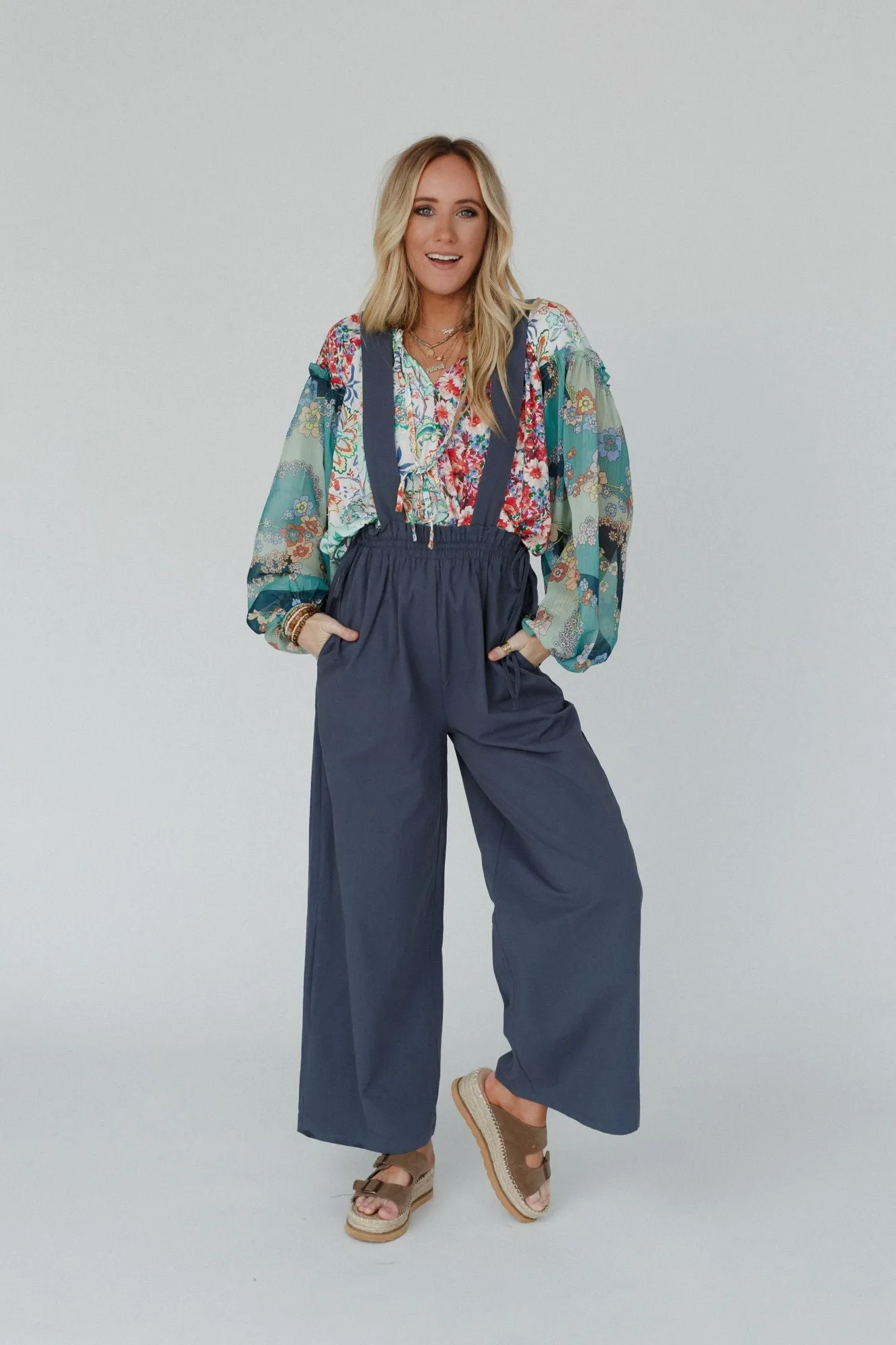 Garland Wide Leg Jumpsuit - Navy