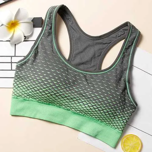 Gradient Color Wireless Shockproof Sports Vest Bra