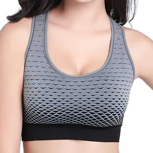 Gradient Color Wireless Shockproof Sports Vest Bra