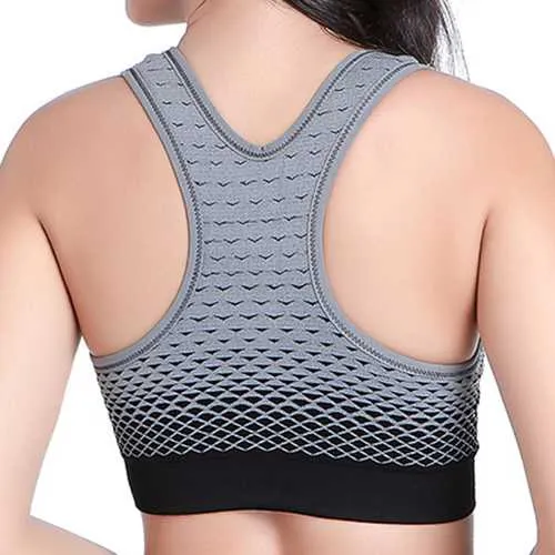 Gradient Color Wireless Shockproof Sports Vest Bra