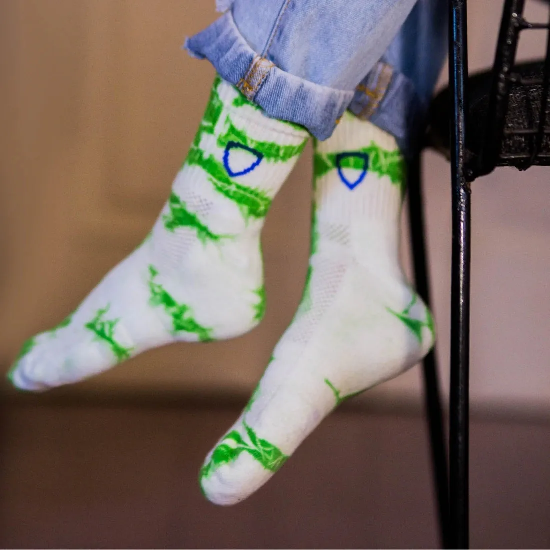 Helios Styocks Tie & Dye Ankle Length Cushion Socks - Green