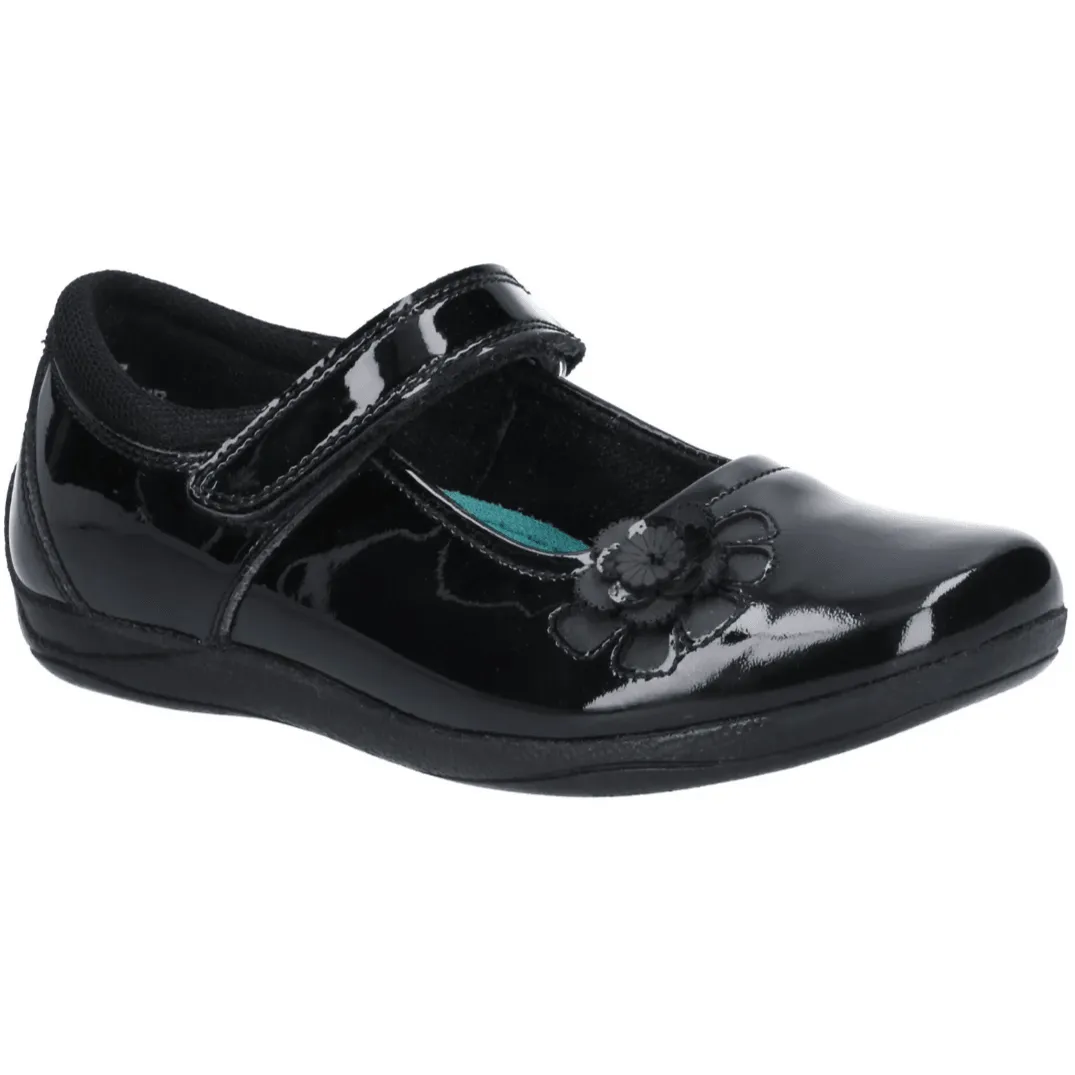 Hush Puppies Girls School Shoe Jessica Jnr Black Patent