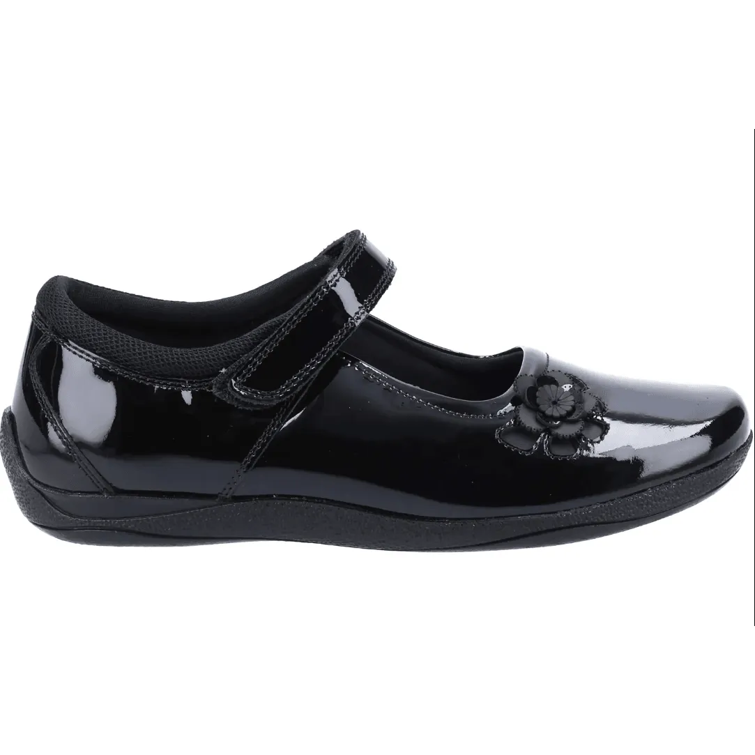 Hush Puppies Girls School Shoe Jessica Snr Black Patent