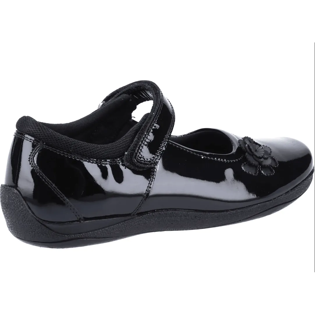 Hush Puppies Girls School Shoe Jessica Snr Black Patent