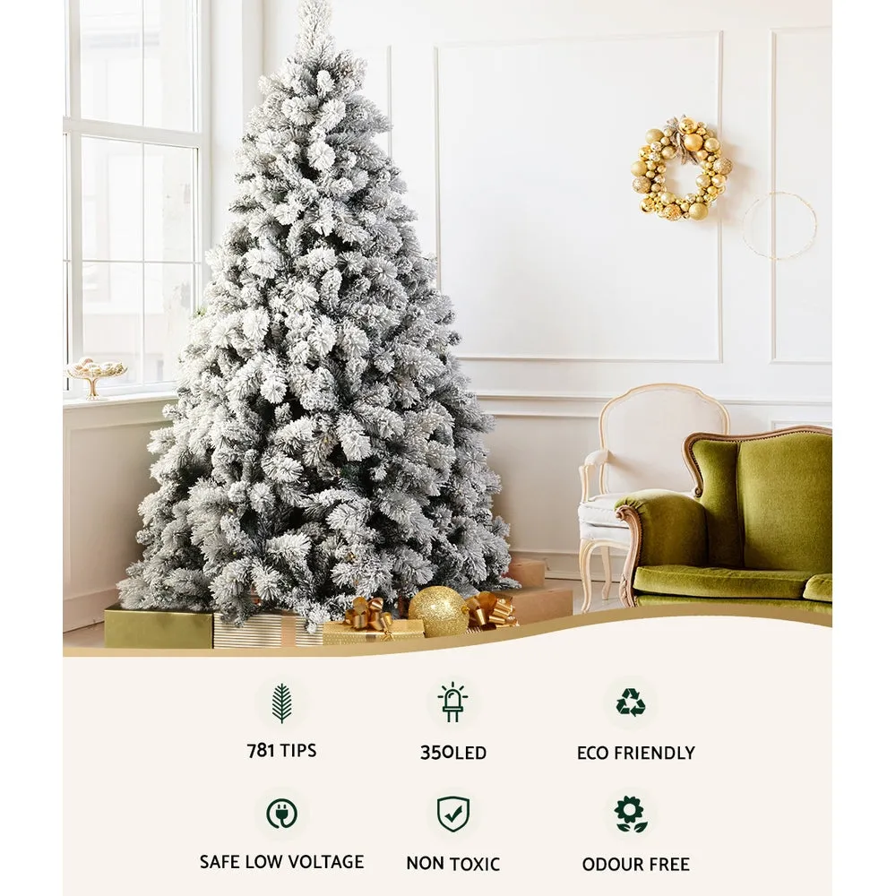 Jollys Christmas Tree 1.8M Xmas Tree with 350 LED Lights Snowy Tips