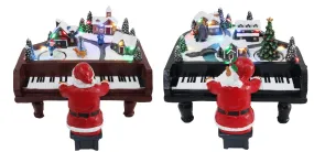 LED Musical Santa Playing Piano Asst